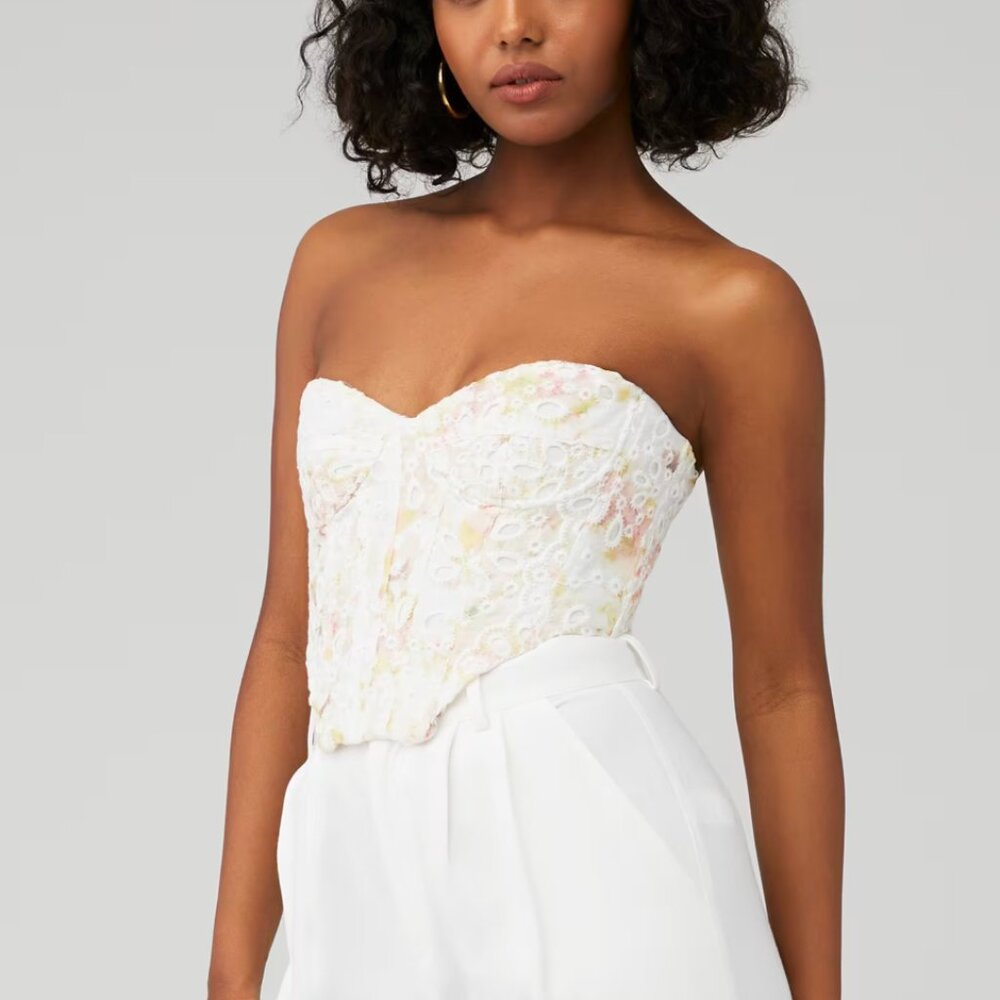 🌸 Lila Bardot Floral Lace Bustier Top - XL 🌸 - Picture 3 of 11